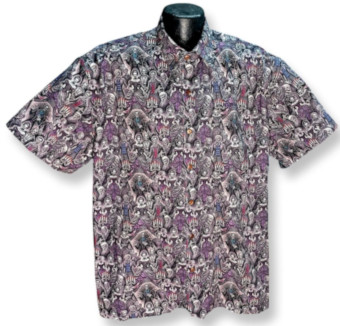 Dia de los Muertos Hawaiian Shirt- Made in USA- Cotton